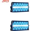HYULIGHTS 2 Pezzi Luce Stroboscopica LED 200W Super Luminosa RGBW 4in1 48 Zone Bianco 8000K DMX Barra Wash DJ Effetti Luminosi per Palcoscenico