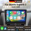 Junsun Autoradio Android 15 da 10 pollici Junsun per Skoda Superb 2 2008-2015, Wireless per Apple CarPlay, Schermo Auto, Stereo Multimediale, Lettore Video, Sistemi Intelligenti per Auto, Autoradio 2 Din,