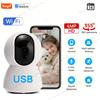 tuya（安全防护） Telecamera di Sicurezza Smart QHD 4MP - Telecamera WiFi Interna Tuya con PTZ, Monitor per Bambini/Animali, Telecamera di Sicurezza Domestica 2.4G, Compatibile con Tuya e Smart Life