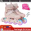 YYW Pattini in linea per bambini principianti con ruote luminose - Include borsa, taglia regolabile M(31-34) L(35-39) per ragazzi, ragazze, donne, uomini, scarpe da pattinaggio a 4 ruote, scarpe da
