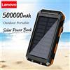 Lenovo 50000mAh Solar Power Bank Ricarica portatile Poverbank Caricabatteria esterno Luce forte Luce LDE per iphone SamsungXiaomi