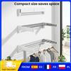 Warmom Stendibiancheria Retrattile da 60 libbre - Stendino Pieghevole da Parete, Aste in Alluminio Resistenti per Bagno/Balcone/Lavanderia