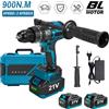 NONE Trapano a percussione elettrico brushless da 13 mm, senza fili, portatile, per legno, metallo, cemento, compatibile con batteria Makita 18V