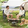 WOLTU 2PCS/SET Sedia da campeggio da spiaggia per esterni con borse per il trasporto, portabevande e borsa laterale per campeggio, pesca, picnic, giardino