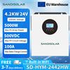 SANDISOLAR Inverter Solare Ibrido Off-Grid SANDISOLAR 4.2KW 24V 500VDC 100A MPPT a Doppia Uscita Onda Pura 50/60HZ con Caricatore Solare