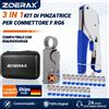 ZoeRax Kit di strumenti per compressione coassiale ZoeRax, pinze per crimpare cavi coassiali con 20 connettori RG6 F, strumento per spelare cavi coassiali