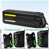 Aleaivy Batteria Silver Fish 18650 ad alta capacità 36V 48V 12-25Ah con BMS integrato, compatibile con kit motore Bafang 250W-1000W, completa di caricabatterie da 2A.
