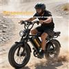 NONE Bicicletta Elettrica Headeer Bk20, Batteria 48V 20Ah, Ammortizzatori Anteriori e Posteriori, Pneumatici Fat All-Terrain 20*4, Autonomia Massima di 80Km con Assistenza alla Pedalata, Capacità di Carico