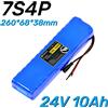 Aleaivy Batteria agli ioni di litio 24V 10Ah 7S4P 18650 25.2V con BMS integrato ricaricabile, adatta per batterie di biciclette/scooter.