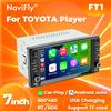 navifly Nuovo autoradio multimediale da 7 pollici 800*480 con RDS+BT, Carplay+Auto e lettore video per Toyota VIOS, CROWN, CAMRY, HIACE, PREVIA, COROLLA 2DIN