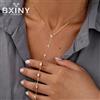 BXINY Collana BXINY con Pendente a Nappa Lunga in Moissanite e Argento Sterling 925, con 7 Diamanti, per Donna, Regalo di Fidanzamento, Gioielleria Fine