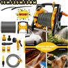 NONE Avvolgitubo da Giardino 15m/25m/30m, Supporto 2-in-1 da Terra o da Parete, Include Guida per Tubo, Ugello Spray e Connettori Rapidi - per Giardino e Prato