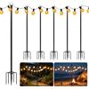 Aiopp Palo per Luci da Esterno Resistente con Accessori a Morsetto, Palo Regolabile Resistente a Tutte le Condizioni Atmosferiche per Decorazioni da Giardino, Patio, Matrimoni e Feste