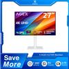 X AGEX Monitor X AGEX da 27 pollici con cornici ultrasottili, 4K 3840 x 2160 UHD, 60 Hz, 16:9 IPS LED, luminosità 400cd/m², FreeSync e Eye-Care, HDR10, 100% sRGB, compatibile VESA, altezza regolabile