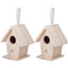 Haofy Casetta per Uccelli in Legno, 2 Pezzi di Casetta per Nidi di Uccelli, Scatola per Nidificazione da Appendere in Legno Casetta per Uccelli per Esterni, Giardino, Patio, Accessori Decorativi