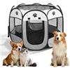 AVCXEC Recinto per Cani da Interno, 73 x 73 x 43cm Box Pieghevole Per Animali Domestici Pieghevole Recinto per Gatti Cani Cuccioli Piccoli Animali Box Per Cani Piccoli per Viaggi Campeggio Bianco Sporco