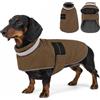 ASENKU Cappotto Invernale Cane M per Taglia Media, Giacca Impermeabile Antivento Riflettente, Fodera in Pile Calda, Velcro Regolabile, Apertura Collare - Per Beagle, Bassotto, Cavalier King