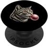 Vintage Cat Bubblegum Aesthetic Style Ca Gatto rosa Bubble Gum carino gatto amante grafica donna gatto PopSockets PopGrip Adesivo