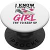 sack toss bean bag toss playing Cornhole I Know I throw Like A Girl Try To Keep Up Funny Cornhole PopSockets PopGrip Adesivo