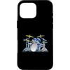 Jeff Hobrath Custodia per iPhone 16 Pro Max divertente, batteristi, batteria, set, cartone animato, illustrazione
