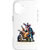 Bunny Meccanico Estetica Officina Moto U Custodia per iPhone 16 La Mia Moto È A Posto Scena Comica Di Centauro