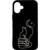 Cat Meme Shirts & Gifts HHWCo. Custodia per iPhone 16 Plus Libri per gatti Moon Celestial Book Lover Reader4 Line Art Feline