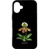 The Botany Bureau Custodia per iPhone 16 Plus Illustrazione della pianta dell'orchidea pantofola della signora Paphiopedilum