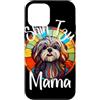 Paw Prism Lettering Co. Custodia per iPhone 12 mini Shih Tzu Mama - Ritratto di cane in vetro colorato