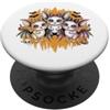 Romiro Djos Pipistrelli carini con fiocchi e zucche luna piena PopSockets PopGrip Adesivo