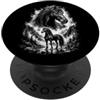 Artistic Wilderness Ritratto di cavalli Stile disegno artistico Nero Bianco PopSockets PopGrip Adesivo