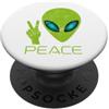 Alien Extraterrestrial Sci-Fi UFO Space Segno di pace Testa aliena Extraterrestre Spazio UFO Fantascienza PopSockets PopGrip Adesivo