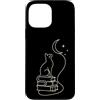 Cat Meme Shirts & Gifts HHWCo. Custodia per iPhone 13 Pro Max Libri per gatti Moon Celestial Book Lover Reader4 Line Art Feline