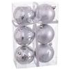 BigBuy Christmas Palline di Natale Argento Plastica Cervo 8 x 8 x 8 cm (6 Pezzi)