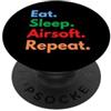 Tactical Echo Eat Sleep Airsoft Repeat per giocatori e amanti di softair PopSockets PopGrip Adesivo