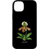 The Botany Bureau Custodia per iPhone 14 Plus Illustrazione della pianta dell'orchidea pantofola della signora Paphiopedilum