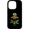 The Botany Bureau Custodia per iPhone 14 Pro Illustrazione della pianta dell'orchidea pantofola della signora Paphiopedilum