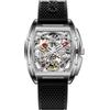 CIGA Design Serie Z, orologio a forma di tonneau completamente scheletrato, orologio automatico con cinturino in silicone, un regalo prestigioso adatto sia per uomo che per donna