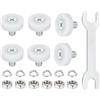 QUARKZMAN 19 mm Rotelle Box Doccia Cuscinetti Box Doccia Scorrevole con Vite Rondella e Chiave per Armadietti Portadocumenti Ricambi Fai Da Te, Bianco, 6Pz