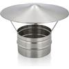 MAKA change your life quality MAKA Comignolo Cinese Tondo, Terminale in Acciaio Inox per Canna Fumaria Camino Stufa a Legna Pellet e Gas, Cappello Antipioggia Aspirafumo(Ø 230 mm)