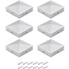 Chixenn 6 Pezzi Tappi per Pali, Forma Piramidale 7x7 cm, Coperture in Acciaio con Viti, Tappi di Protezione per Pali in Legno, Uso Esterno, Recinzioni, Cancelli, Pergole e Terrazze