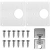 ILLUVA 2 Pezzi Piastra di Riparazione per Cerniere Armadio, Kit di Riparazione della Cerniera Ante con Foro, Staffa in Acciaio Inossidabile con 12 Viti, 9 x 9 cm