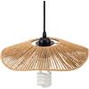 DOPBENT 2 paralumi in rattan naturale intrecciato, a forma di paralume da 30 cm, copertura per lampadario a sospensione, stile rustico, bohémien, protezione per lampada per sala da pranzo, soggiorno