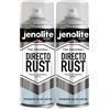 JENOLITE Directorust Vernice Satinata | BLU POLVERE | Vernice spray multisuperficie | Per l'uso su aperture in legno, metallo, plaspa, ceramiche e arrugginite | 2 x 400 ml (RAL 240 80 10)
