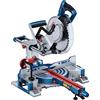 Bosch Professional 18V System Troncatrice radiale a batt. BITURBO GCM 18V-254 D (taglio fino a 90x305mm, incl. 1 lama sega circ.,2 supp. pezzo,sacco raccoglipol.,disp.serraggio,senza batt./caricab.)