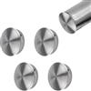 UFURMATE 4 cappucci terminali per corrimano in acciaio inox, 38 mm, rotondi, per gradini delle scale, corrimano in plastica, protezioni per corrimano (argento spazzolato)