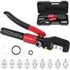 Faankiton 10T Pinza Crimpatrice Idraulica 4-70mm² 9 Paia di Matrici (Rosso) | Pinze Idrauliche a Crimpare per Capicorda in Rame e Alluminio, Attrezzo di Crimpatura Idraulico a Tenuta Stagna