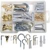 com-four® 198 pezzi set da con ganci tasselli chiodi occhielli e ganci | kit per appendere quadri per casa laboratorio e fai da te in pratica scatola