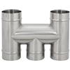 MAKA change your life quality MAKA Comignolo a H Base Tonda, Terminale in Acciaio Inox per Canna Fumaria Camino Stufa a Legna Pellet e Gas, Cappello Antipioggia Aspirafumo(Ø 230 mm)