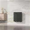 [neu.haus] Termosifone da Parete Radiatore Design Riscaldamento ad Acqua Calda Termoarredo a Pannello Singolo con Elementi Tubolari 60 x 60 cm - Nero
