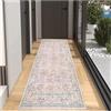 BORKOY Tappeti Runner Rosa per Corridoio 4 Metro Tappeto Cucina Antiscivolo Lavabile Vintage con Fiori Passatoia Lunga per Ingresso Lavanderia Soggiorno Camera da Letto 120x400cm